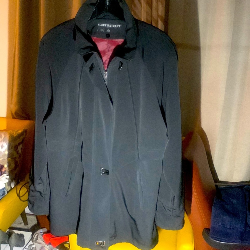 BLACK FLEET STREET TRENCH COAT SIZE L